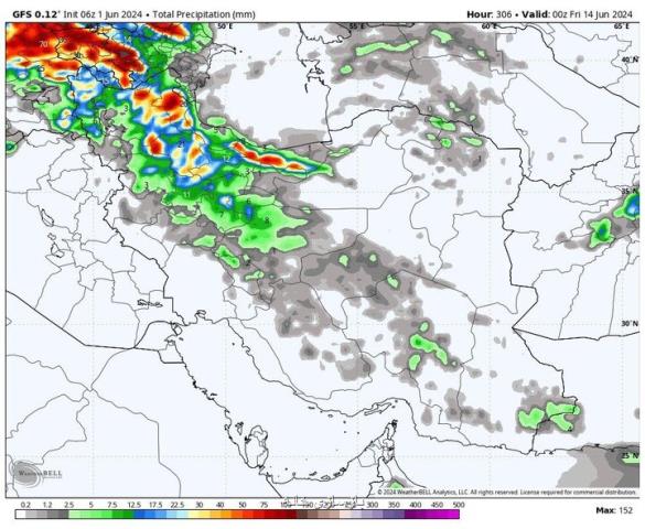 اخطار بارش رگباری باران و تگرگ در ۱۵ استان کشور